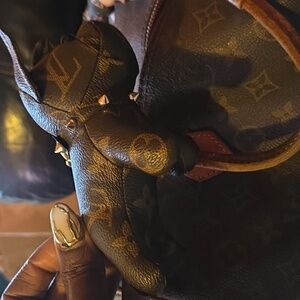 Upcycled Hand Made Classic LV Monogram x French Bulldog Keychain Bag Charm